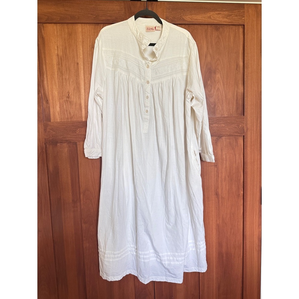 The Vermont Country Store Nightgown Womens 2X Cotton Knit Cabincore Classic